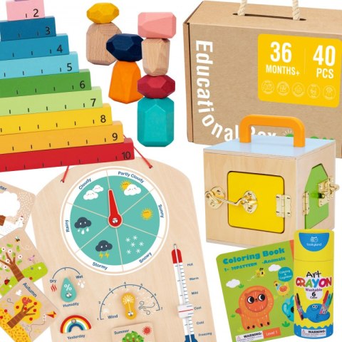 Tooky Toy Edukacyjne Pudełko Montessori Układanka Liczydło Tablica Pogody 6w1 od 3 Lat Tooky Toy Tooky Toy Edukacyjne Pudełko Montessori Układanka Liczydło Tablica Pogody 6w1 od 3 Lat Tooky Toy