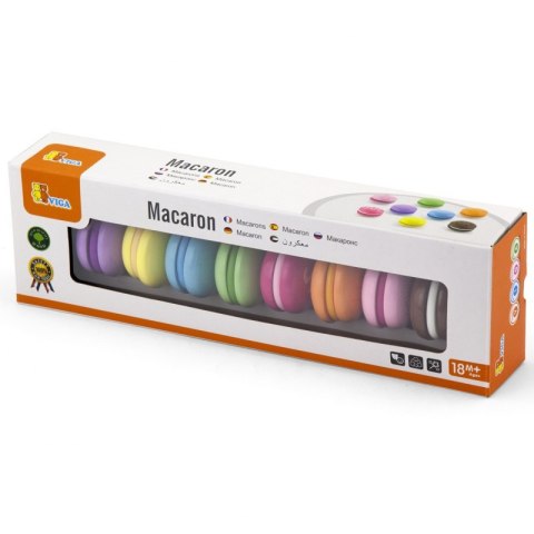 VIGA Drewniane Ciastka Kolorowe Ciasteczka Zestaw Makaroników 8 szt Viga Toys VIGA Drewniane Ciastka Kolorowe Ciasteczka Zestaw Makaroników 8 szt Viga Toys