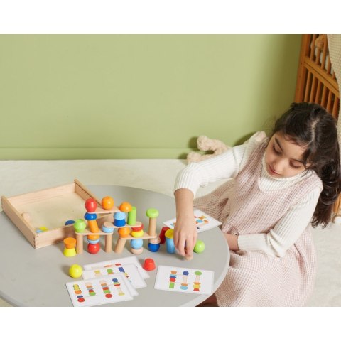 VIGA Drewniane Klocki Geometryczne Układanka 52 el. Viga Toys
