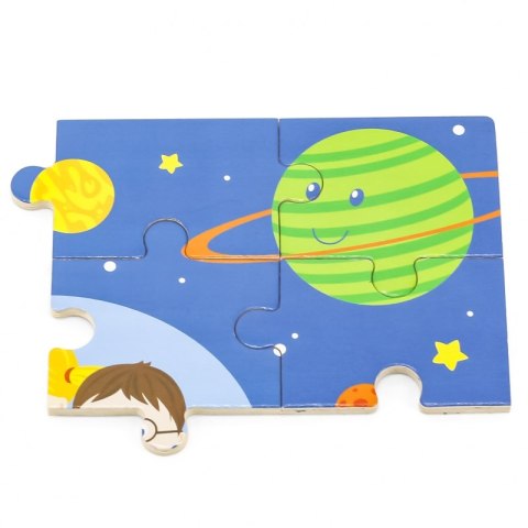 VIGA Drewniane Puzzle Podróż w Kosmos 16 elementów Viga Toys VIGA Drewniane Puzzle Podróż w Kosmos 16 elementów Viga Toys