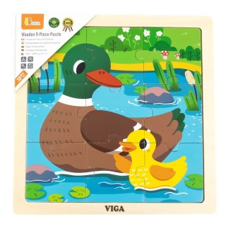 VIGA Poręczne Drewniane Puzzle Kaczki 9 elementów Viga Toys