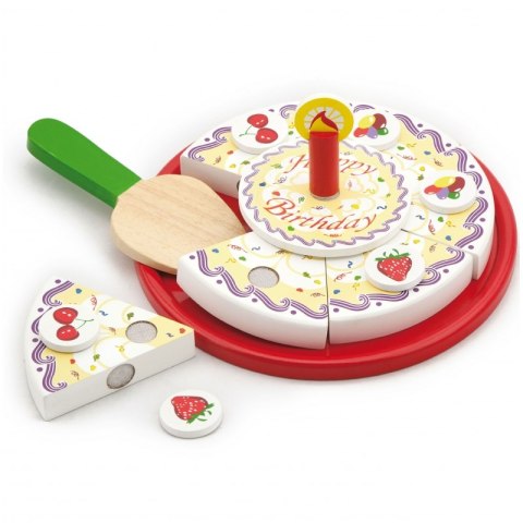 VIGA Tort Urodzinowy Drewniany Zestaw do Krojenia na Rzepy Viga Toys VIGA Tort Urodzinowy Drewniany Zestaw do Krojenia na Rzepy Viga Toys