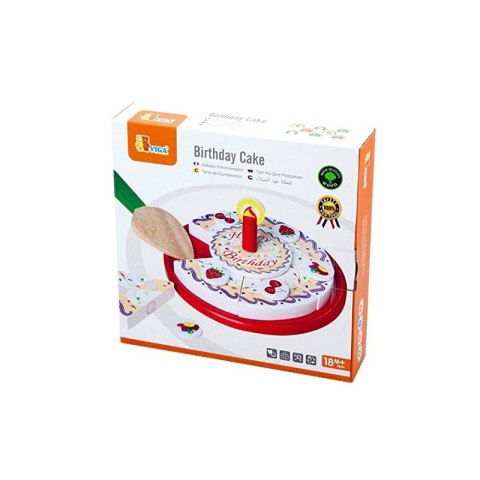 VIGA Tort Urodzinowy Drewniany Zestaw do Krojenia na Rzepy Viga Toys VIGA Tort Urodzinowy Drewniany Zestaw do Krojenia na Rzepy Viga Toys