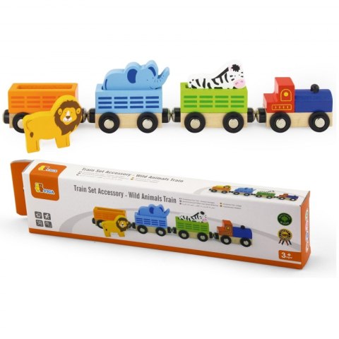VIGA Zestaw akcesoriów do kolejki - pociąg z dzikimi zwierzętami ZOO Viga Toys VIGA Zestaw akcesoriów do kolejki - pociąg z dzikimi zwierzętami ZOO Viga Toys