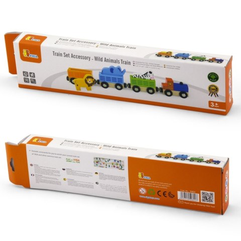 VIGA Zestaw akcesoriów do kolejki - pociąg z dzikimi zwierzętami ZOO Viga Toys VIGA Zestaw akcesoriów do kolejki - pociąg z dzikimi zwierzętami ZOO Viga Toys