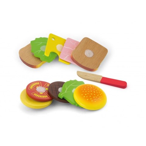 Viga Zestaw Do Krojenia Hamburger i Kanapka Viga Toys Viga Zestaw Do Krojenia Hamburger i Kanapka Viga Toys