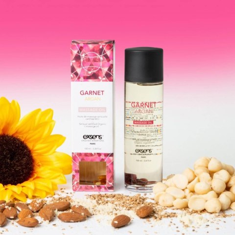 GARNET ARGAN Organic Massage Oil with stones 100ml Exsens GARNET ARGAN Organic Massage Oil with stones 100ml Exsens