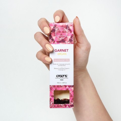 GARNET ARGAN Organic Massage Oil with stones 100ml Exsens GARNET ARGAN Organic Massage Oil with stones 100ml Exsens
