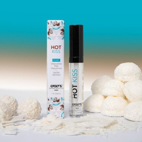 HOT KISS LIP GLOSS - Lip gloss hot-cold effect Coconut 7,4 ml Exsens HOT KISS LIP GLOSS - Lip gloss hot-cold effect Coconut 7,4 ml Exsens