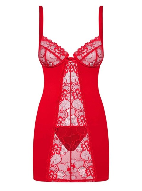 Bielizna- Heartina koszulka i stringi czerwona XXL Obsessive Bielizna- Heartina koszulka i stringi czerwona XXL Obsessive