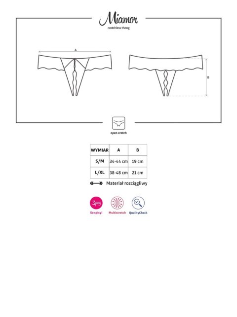 Bielizna- Miamor stringi otwarte czarne XXL Obsessive Bielizna- Miamor stringi otwarte czarne XXL Obsessive