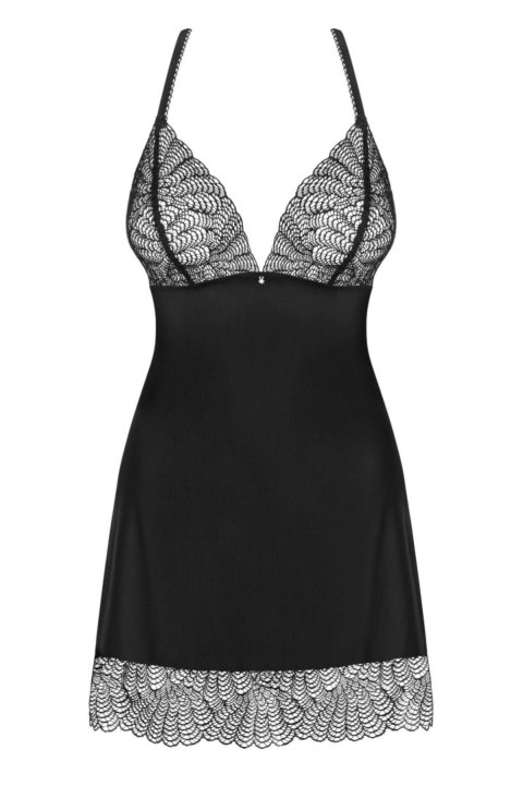 Bielizna-Chiccanta koszulka i stringi czarna S/M Obsessive