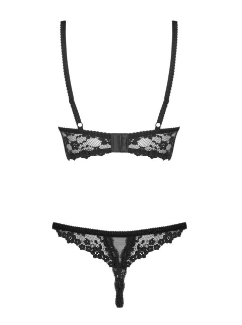 Bielizna-Letica komplet 2-częściowy otwarty czarny S/M Obsessive Bielizna-Letica komplet 2-częściowy otwarty czarny S/M Obsessive