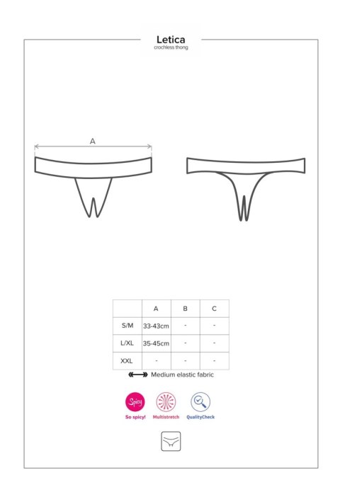 Bielizna-Letica stringi otwarte czarne L/XL Obsessive Bielizna-Letica stringi otwarte czarne L/XL Obsessive
