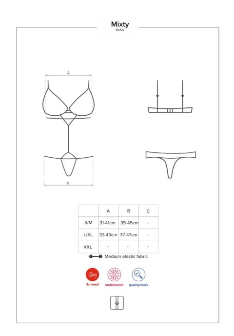 Bielizna-Mixty body czarne L/XL Obsessive
