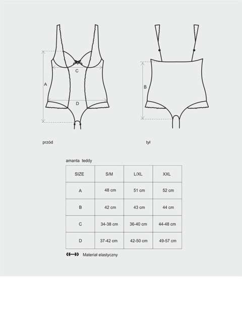 Bielizna-Amanta body otwarte L/XL Obsessive Bielizna-Amanta body otwarte L/XL Obsessive