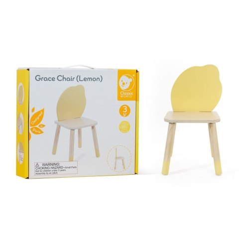 CLASSIC WORLD Pastelowe Krzesełko Grace dla Dzieci 3+ (Lemon) Classic World