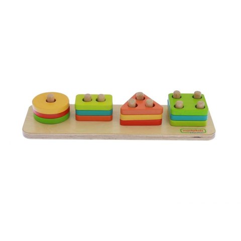 MASTERKIDZ Drewniany Sorter Kształtów Kolorowe Klocki Montessori Masterkidz MASTERKIDZ Drewniany Sorter Kształtów Kolorowe Klocki Montessori Masterkidz