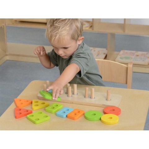 MASTERKIDZ Drewniany Sorter Kształtów Kolorowe Klocki Montessori Masterkidz MASTERKIDZ Drewniany Sorter Kształtów Kolorowe Klocki Montessori Masterkidz
