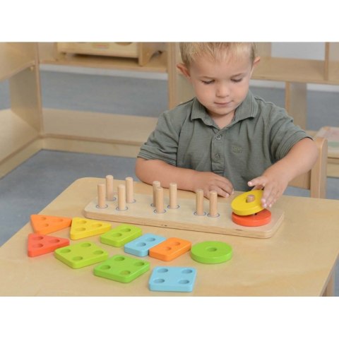 MASTERKIDZ Drewniany Sorter Kształtów Kolorowe Klocki Montessori Masterkidz MASTERKIDZ Drewniany Sorter Kształtów Kolorowe Klocki Montessori Masterkidz