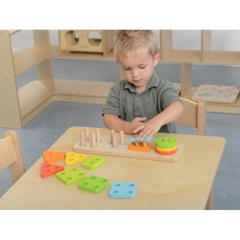 MASTERKIDZ Drewniany Sorter Kształtów Kolorowe Klocki Montessori Masterkidz MASTERKIDZ Drewniany Sorter Kształtów Kolorowe Klocki Montessori Masterkidz