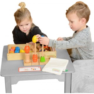 MASTERKIDZ Duża Drewniana Nawlekanka Sznurowanka Montessori Masterkidz
