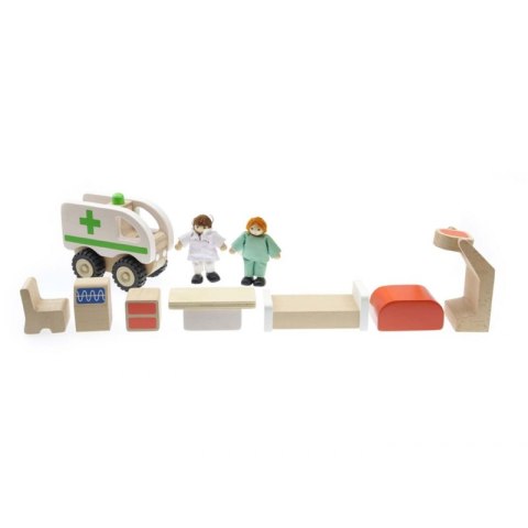 MASTERKIDZ Mini Szpital Drewniany Zestaw Makieta Masterkidz