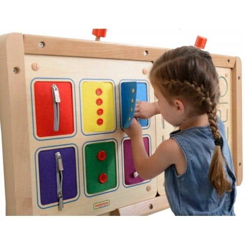 MASTERKIDZ Tablica Ścienna Otwieranie I Zamykanie Zamków Suwaki Guziki Montessori Masterkidz MASTERKIDZ Tablica Ścienna Otwieranie I Zamykanie Zamków Suwaki Guziki Montessori Masterkidz