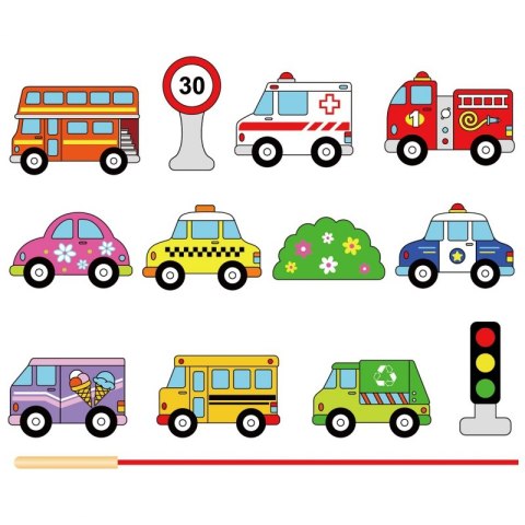 VIGA Drewniane Klocki Drewniane Przeplatanka Sznurowanka Samochody Viga Toys VIGA Drewniane Klocki Drewniane Przeplatanka Sznurowanka Samochody Viga Toys