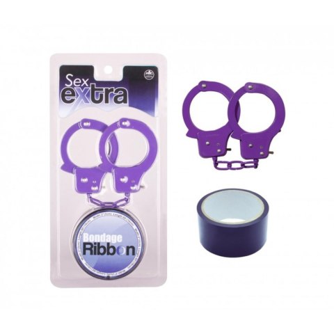 Kajdanki-Purple Sex Extra PVC Ribbon and Handcuffs Nanma Kajdanki-Purple Sex Extra PVC Ribbon and Handcuffs Nanma