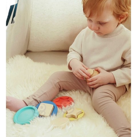 TOOKY TOY Drewniana Układanka Piramidka Kształty Miś 11 el. Tooky Toy