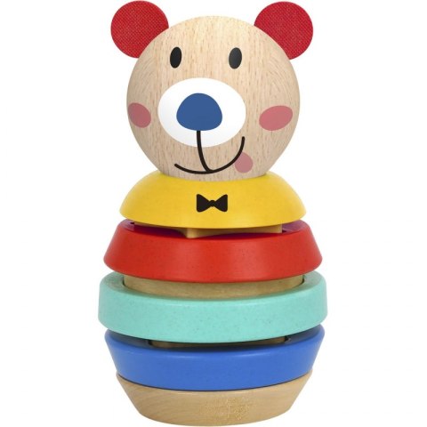 TOOKY TOY Drewniana Układanka Piramidka Kształty Miś 11 el. Tooky Toy