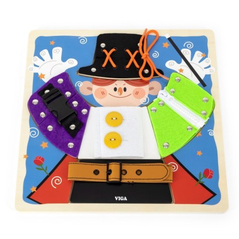 VIGA Drewniana Tablica Manipulacyjna Klamry Zamki Magik Monstessori Viga Toys VIGA Drewniana Tablica Manipulacyjna Klamry Zamki Magik Monstessori Viga Toys