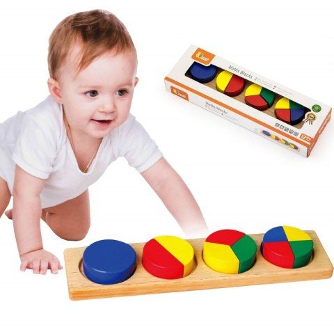 VIGA Drewniana Układanka Klocki Matematyczne Ułamki 10 Klocków Montessori Viga Toys VIGA Drewniana Układanka Klocki Matematyczne Ułamki 10 Klocków Montessori Viga Toys