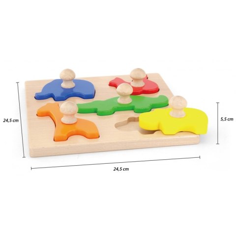 VIGA Drewniane Puzzle z Pinezkami Zwierzęta Viga Toys VIGA Drewniane Puzzle z Pinezkami Zwierzęta Viga Toys