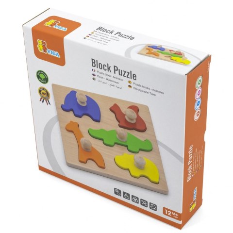 VIGA Drewniane Puzzle z Pinezkami Zwierzęta Viga Toys VIGA Drewniane Puzzle z Pinezkami Zwierzęta Viga Toys