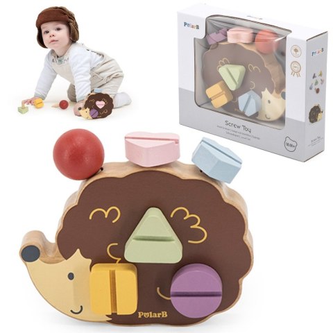 VIGA PolarB Drewniana Zabawka Konstrukcyjna Jeżyk ze Śrubkami Montessori Viga Toys VIGA PolarB Drewniana Zabawka Konstrukcyjna Jeżyk ze Śrubkami Montessori Viga Toys