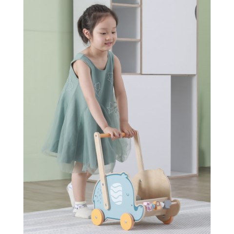 VIGA PolarB Drewniany Wózek 2w1 Chodzik Pchacz Słonik Viga Toys