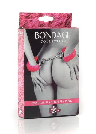 Kajdanki-Wristcuffs with crisatls BONDAGE pink Lola Toys