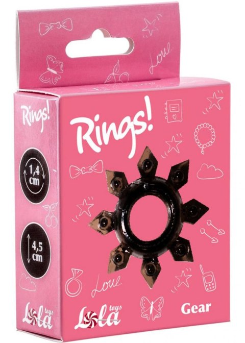 Pierścień-Cockring Rings Gear black Lola Toys Pierścień-Cockring Rings Gear black Lola Toys