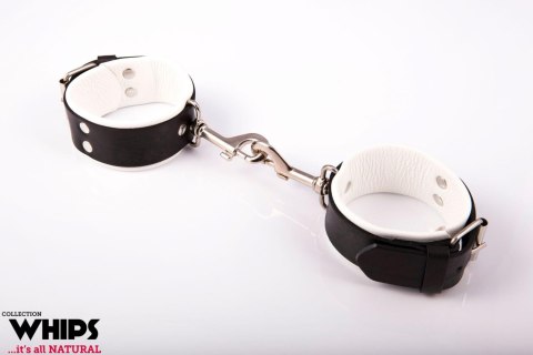Kajdanki - Kajdanki męskie, z karabińczykami, białe Whips Collections Kajdanki - Kajdanki męskie, z karabińczykami, białe Whips Collections