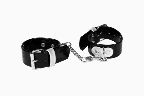 Kajdanki-WHIPS lakier, kajdanki damskie na ręce, czarne, gładkie Whips Collections Kajdanki-WHIPS lakier, kajdanki damskie na ręce, czarne, gładkie Whips Collections