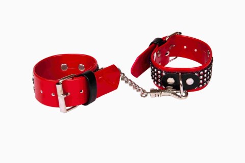 Kajdanki-WHIPS lakier, kajdanki damskie na ręce, czerwone, kryształki Whips Collections Kajdanki-WHIPS lakier, kajdanki damskie na ręce, czerwone, kryształki Whips Collections