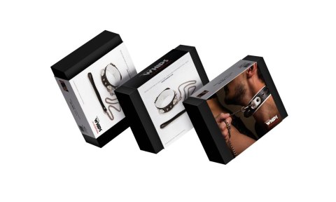 Wiązania - Obroża niewolnika ze smyczą, biała Whips Collections Wiązania - Obroża niewolnika ze smyczą, biała Whips Collections