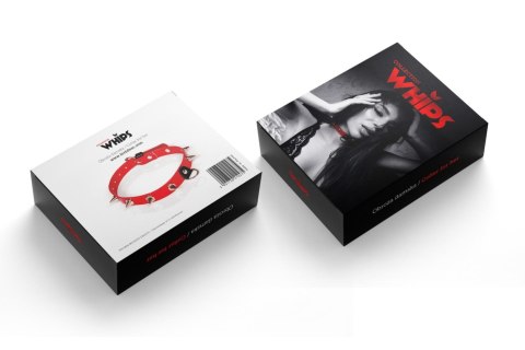 Wiązania-WHIPS lakier, obroża damska z kolcami, czerwona Whips Collections Wiązania-WHIPS lakier, obroża damska z kolcami, czerwona Whips Collections