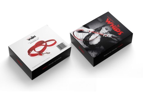 Wiązania-WHIPS lakier, smycz do obroży, czerwona Whips Collections Wiązania-WHIPS lakier, smycz do obroży, czerwona Whips Collections