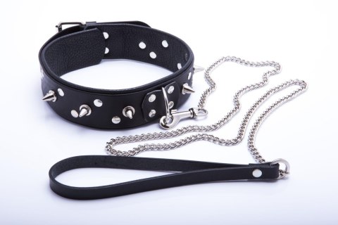 Wiązania-WHIPS obroża męska z ćwiekami i smyczą Whips Collections Wiązania-WHIPS obroża męska z ćwiekami i smyczą Whips Collections