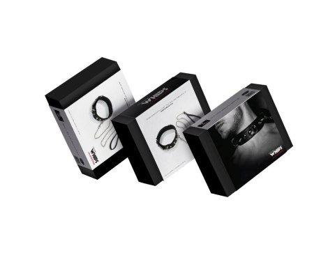 Wiązania-WHIPS obroża męska z półkółkami i smyczą Whips Collections Wiązania-WHIPS obroża męska z półkółkami i smyczą Whips Collections