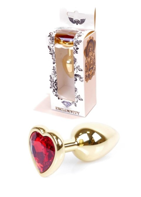 Plug-Jewellery Gold Heart PLUG- Red B - Series HeavyFun