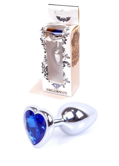Plug-Jewellery Silver Heart PLUG- Dark Blue B - Series HeavyFun